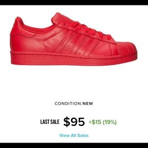 ADIDAS Super⭐️ super color red US Men’s SIZE 6.5